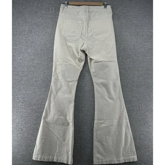 Hollister Flare Corduroy Pants Women Size 29x30 High Rise Beige Casual Boho - Picture 2 of 9